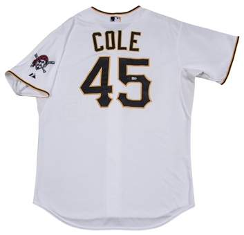 2013 Gerrit Cole Game Used Pittsburgh Pirates Home Jersey Used On 7/4/2013 (MLB Authenticated)